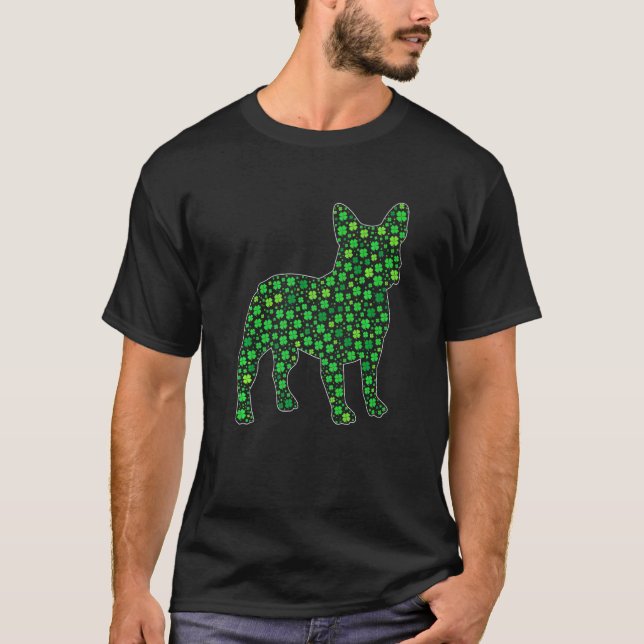 Cute Fransk Bulldog Saint patrick S Day Hundar Pap T Shirt (Framsida)