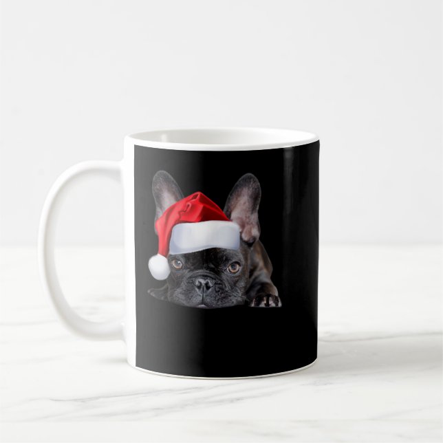 Cute Fransk Bulldog Santa Hat Frenchie Image Chris Kaffemugg (Vänster)