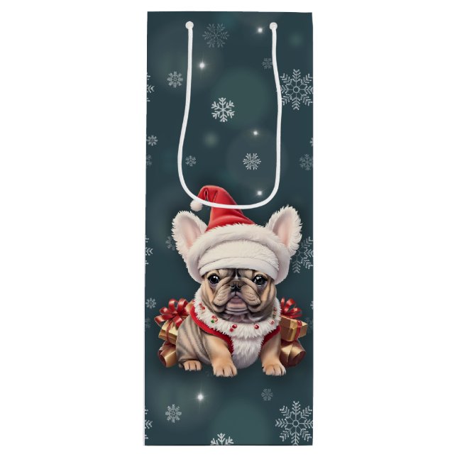 Cute Fransk Bulldog Santa Hat God jul (Framsidan)