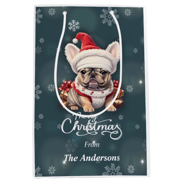 Cute Fransk Bulldog Santa Hat God jul (Framsidan)