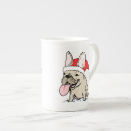 Cute Fransk Bulldog Santa | Juli-Helgdag Benporslin Mugg