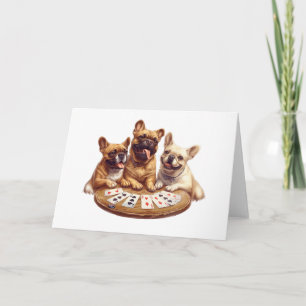 Cute Fransk Bulldog Spelkort Kort