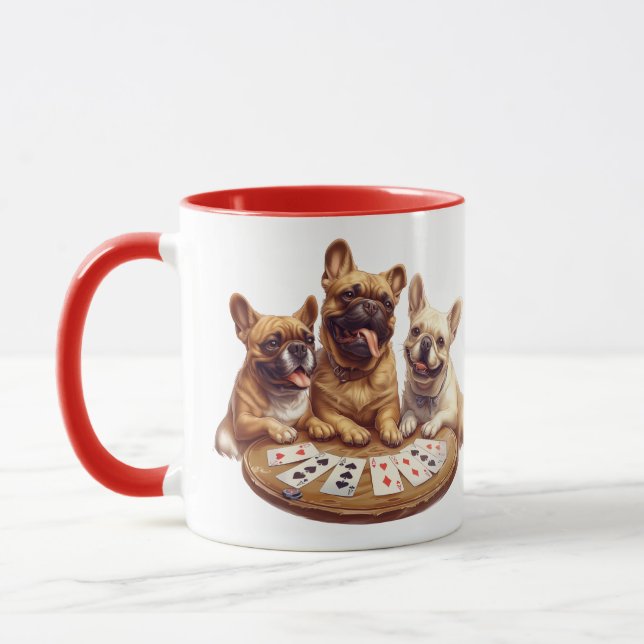 Cute Fransk Bulldog Spelkort Mugg (Vänster)