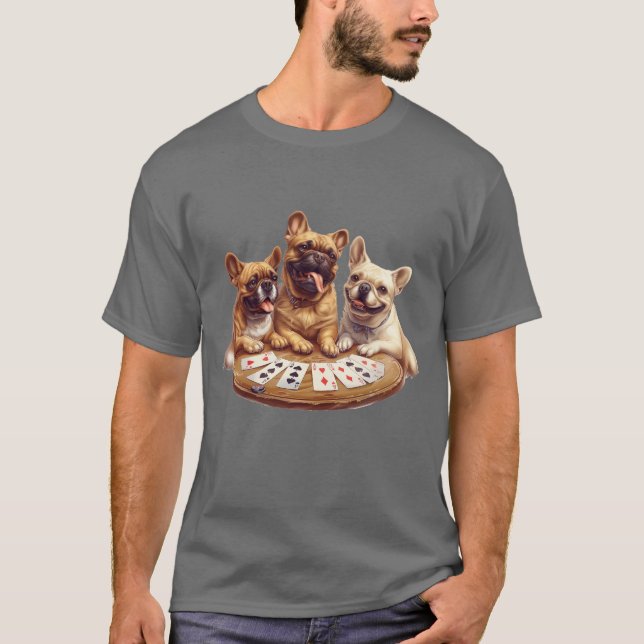 Cute Fransk Bulldog Spelkort T Shirt (Framsida)