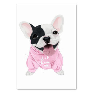 Cute Fransk Bulldog Stuck | Bara Kärlek Me Bordsnummer