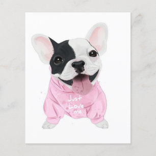 Cute Fransk Bulldog Stuck Bara Kärlek Me Flygblad