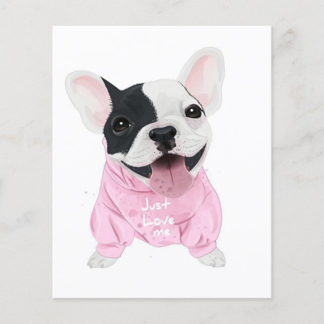 Cute Fransk Bulldog Stuck | Bara Kärlek Me Flygblad (Framsidan)