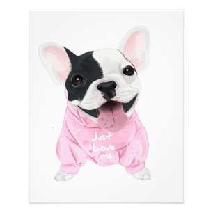 Cute Fransk Bulldog-studie Bara Kärlek mig Fototryck
