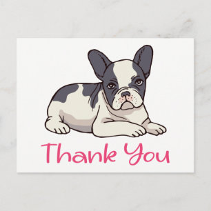 Cute Fransk Bulldog Tack Frenchie Puppy Hund Vykort