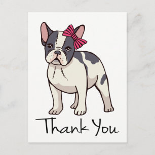 Cute Fransk Bulldog Tack Frenchie Puppy Hund Vykort