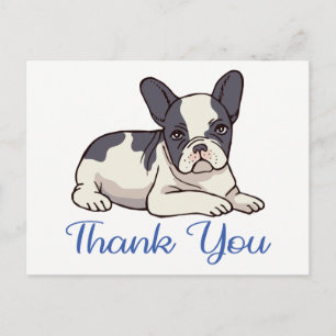 Cute Fransk Bulldog Tack Frenchie Puppy Hund Vykort