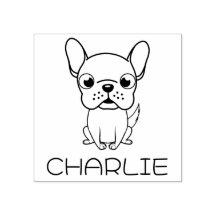 Cute Fransk Bulldog Tecknad Wooden Art