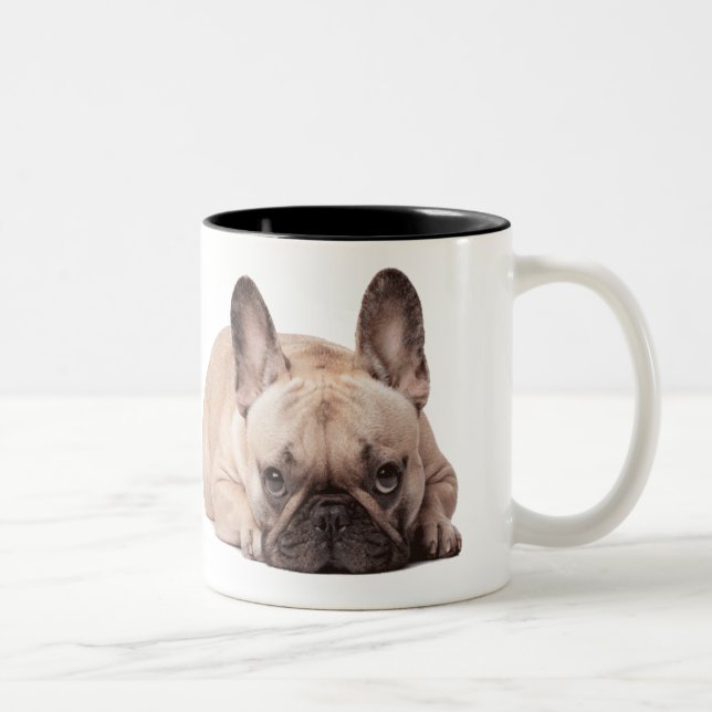Cute Fransk Bulldog Två-Tonad Mugg (Höger)