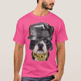 Cute Fransk Bulldog under Hip hop Rapper Cap T Shirt