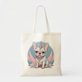 Cute Fransk Bulldog Unicorn Pastel rosa Tygkasse