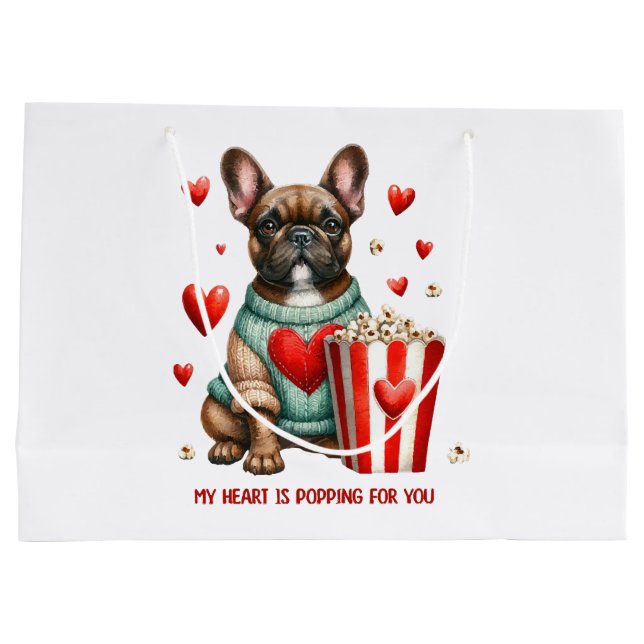 Cute Fransk Bulldog Valentines day hjärta (Baksidan)