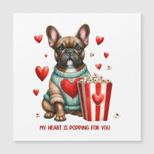 Cute Fransk Bulldog Valentines day hjärta