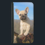 Cute Fransk Bulldog-valp Plånboksfodral För Samsung Galaxy S5<br><div class="desc">En åtta veckor gammal fransman,  troget faderlig hona,  som leker konstigt mot en knobby-logg från träd. En gåva till hund och Fransk Bulldog älskare. En populär kamrat-hund fotograferad av Katho Menden. http://www.zazzle.com/kathom_photo</div>