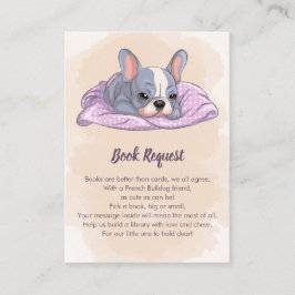Cute Fransk Bulldog Valp Rosa Blanket Bok Request Tilläggskort