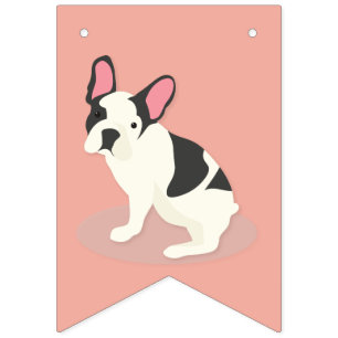 Cute Fransk Bulldog. Vimplar