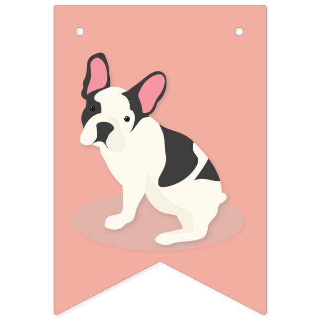 Cute Fransk Bulldog. Vimplar (Första flaggan)
