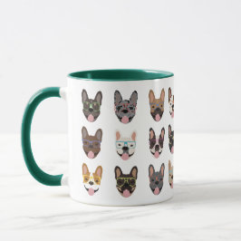 Cute Fransk Bulldog Wearing Glass Mugg
