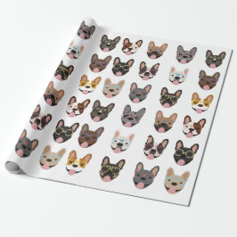 Cute Fransk Bulldog Wearing Glass Presentpapper