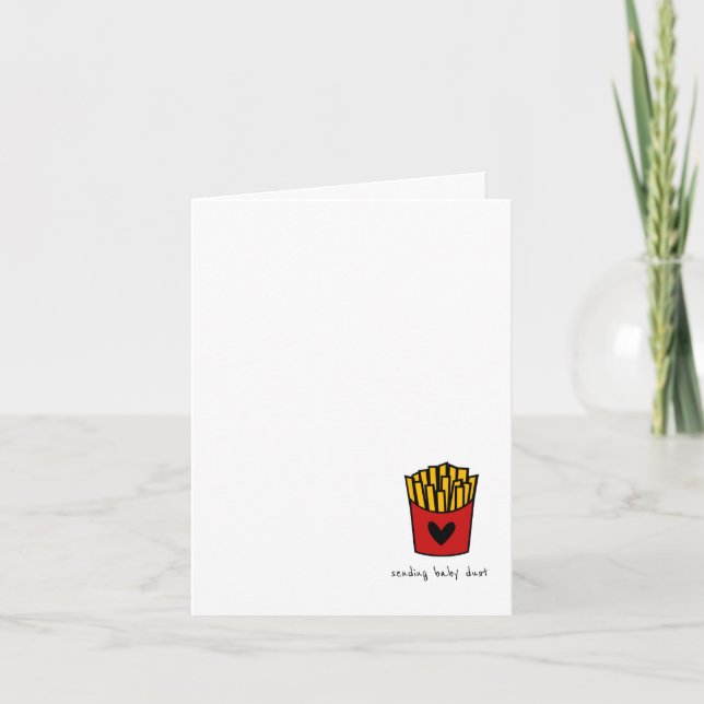 Cute Fransk Fries IVF/Embryo Transfer Encouragagen Kort (Framsida)