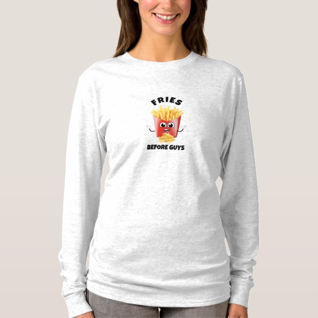 Cute Fransk Fries Tecknad Hoodie & Tee - Funny Foo (Framsida)