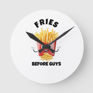 Cute Fransk Fries Tecknad Hoodie &Tee -funny Food Rund Klocka
