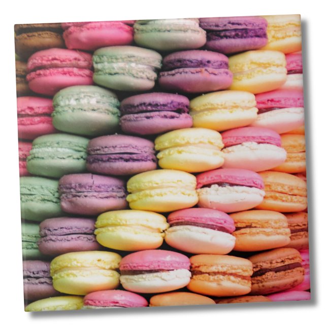 Cute Fransk Macaron Cookies Kakelplatta (Colorful French Macaron Cookie Baking ceramic tile)