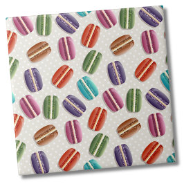 Cute Fransk Macaron Mönster Kakelplatta