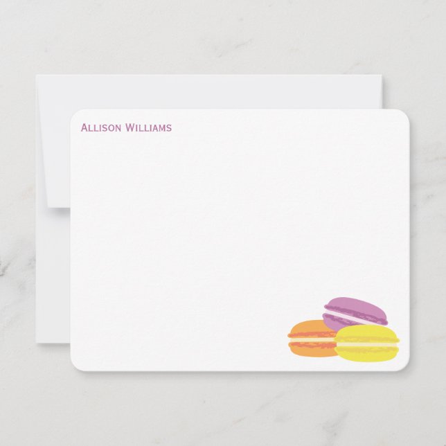 Cute Fransk Macarons Tackkort Anteckningskort (Framsida)
