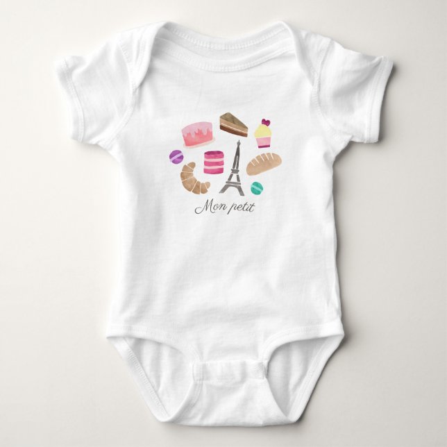 Cute Fransk Pastry T Shirt (Framsida)