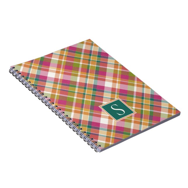 Cute Fransk Vintage Rand Play Gingham Mönster Anteckningsbok (Högra Sidan)