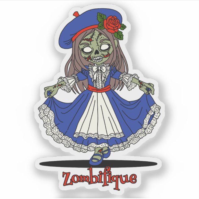 Cute Fransk Zombie Klistermärken (Framsida)