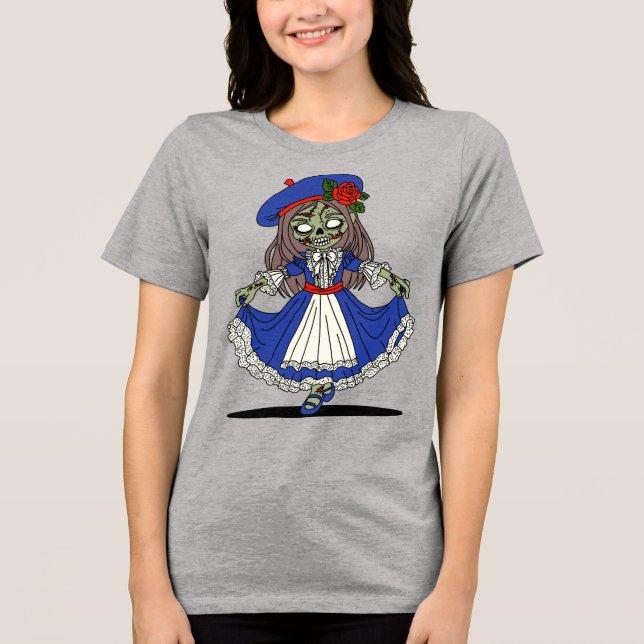 Cute Fransk Zombie T Shirt (Framsida)
