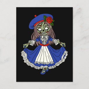 Cute Fransk Zombie Vykort