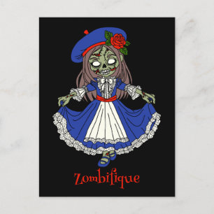 Cute Fransk Zombie Vykort