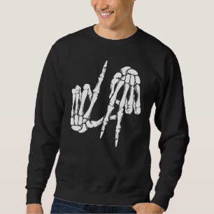 Cute Freaky Los Angeles Hand Sign Skeleton LA Lång Ärmad Tröja