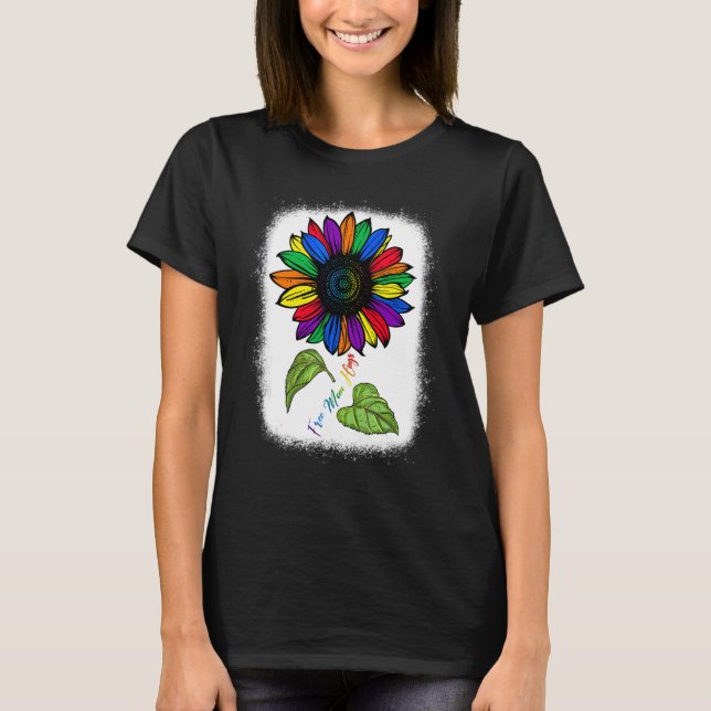 Cute Free Mamma Hugs Rainbow Solros Lgbtq Pride M T Shirt (Framsida)