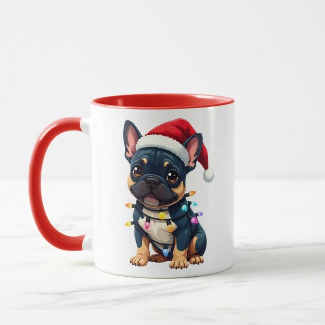 Cute French Bulldog Christmas Santa Pet Dog Lover  Mugg (Vänster)