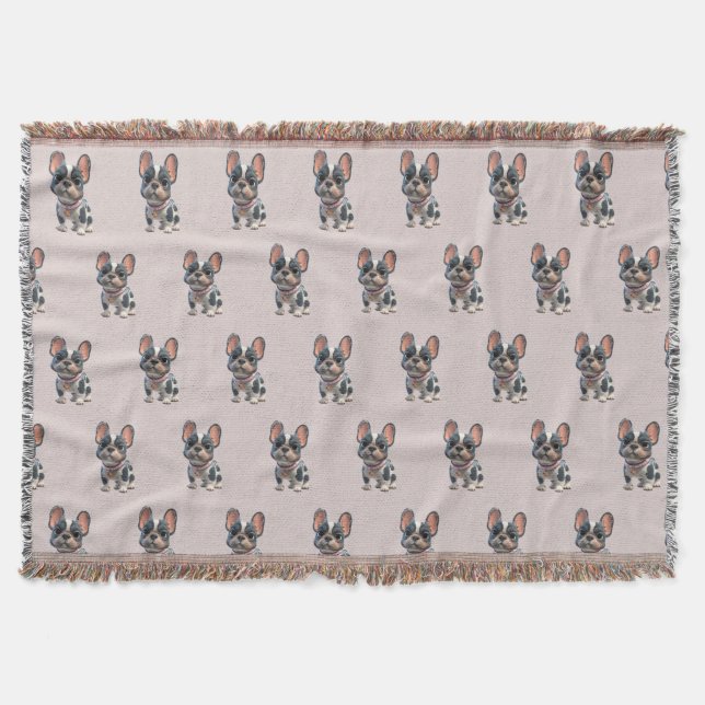 Cute French Bulldog Filt (Framsidan)