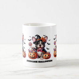 Cute French Bulldog Halloween Candy Witch Kaffemugg