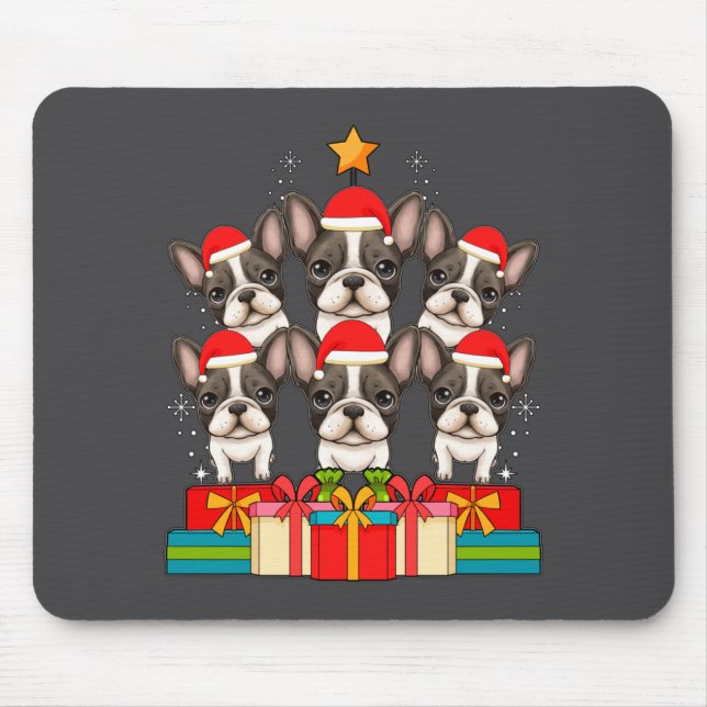 Cute French Bulldog Le Frenchie Christmas Tree Xma Musmatta (Framsidan)