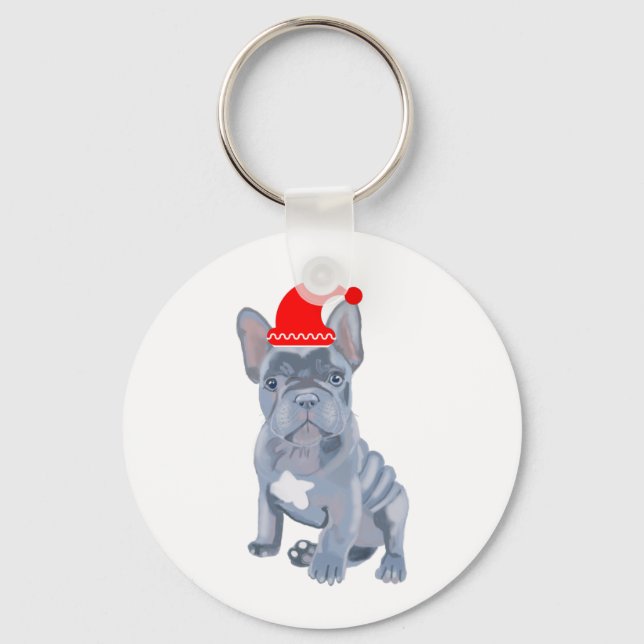 Cute French Bulldog Puppy  Nyckelring (Framsida)