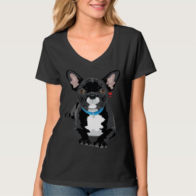 cute French Bulldog T Shirt (Framsida)