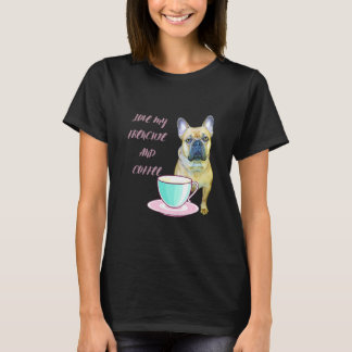 Cute Frenchie Kärlek, min frenchie och kaffe Frans T Shirt