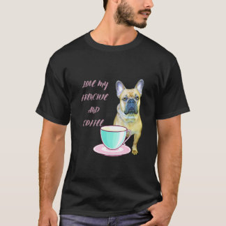 Cute Frenchie Kärlek, min frenchie och kaffe Frans T Shirt