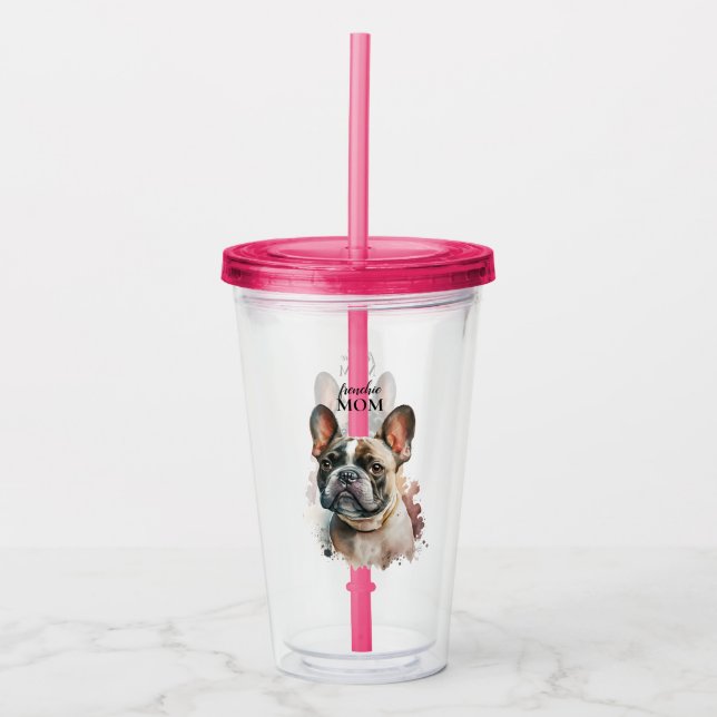 Cute Frenchie Mamma Fransk Bulldog Pet Hund Take Away Mugg (Framsida)